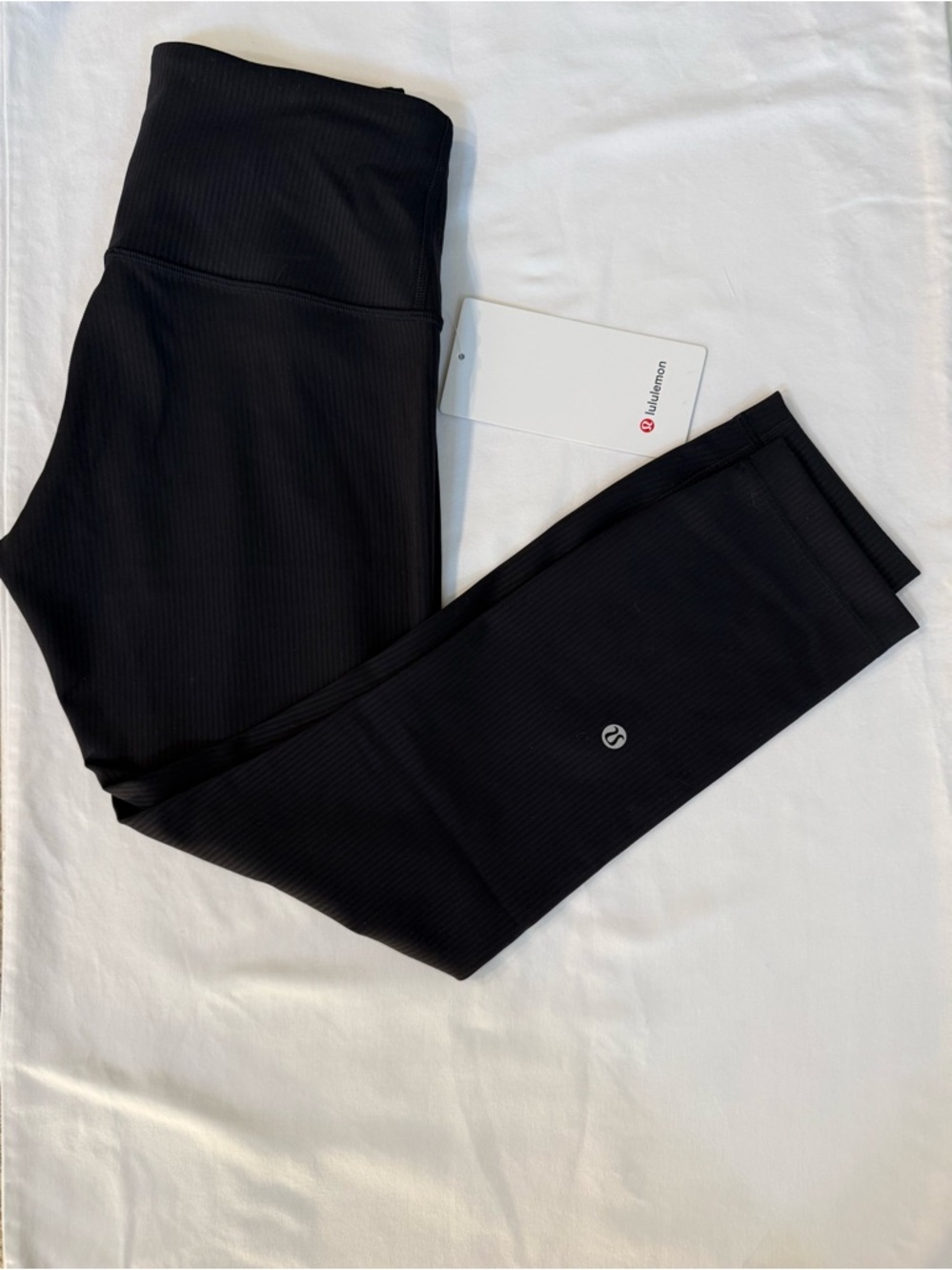Lululemon Black Wunder Train Ribbed HR Crop 23” Pants 6 NWT